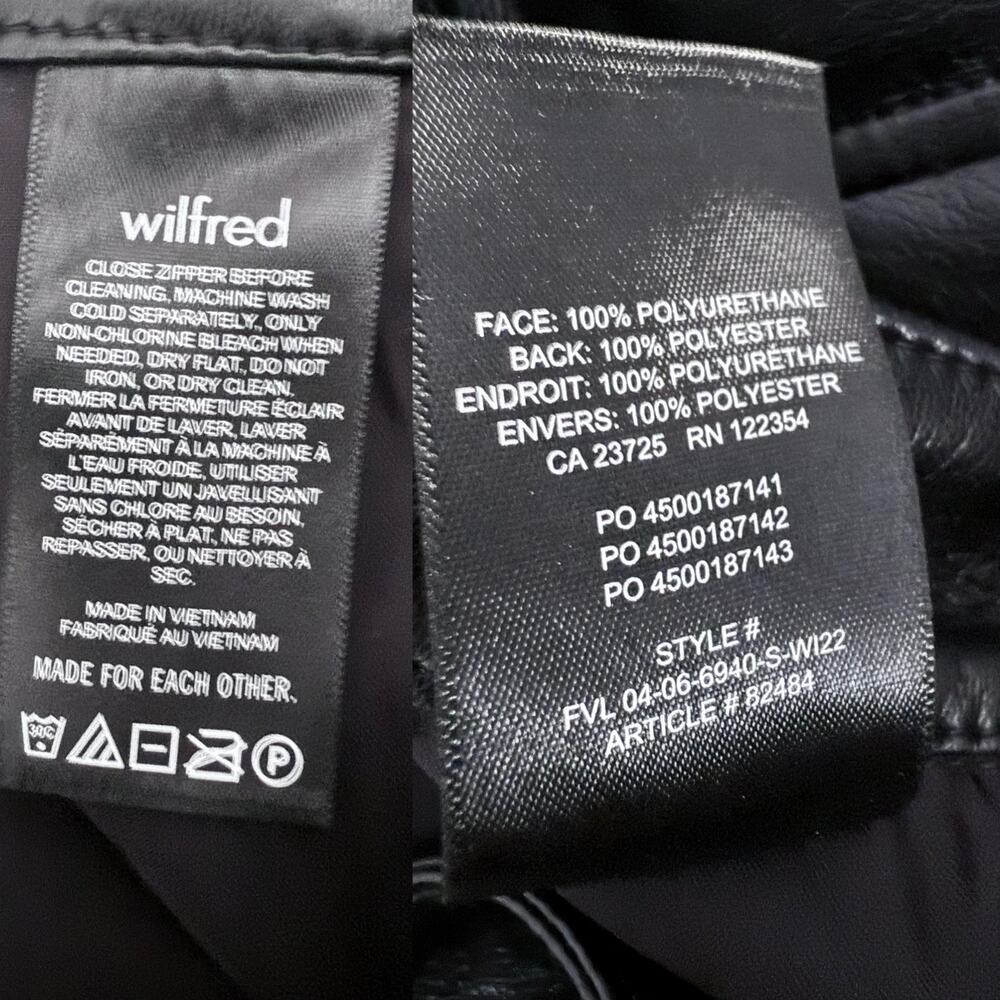 NWT Aritzia Wilfred The Melina Faux Leather Pants Vegan Black Size 2 - Picture 6 of 8